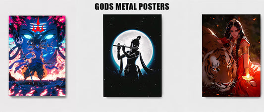 Elevate Your Space with Indian Gods Metal Posters from InkyPrinty