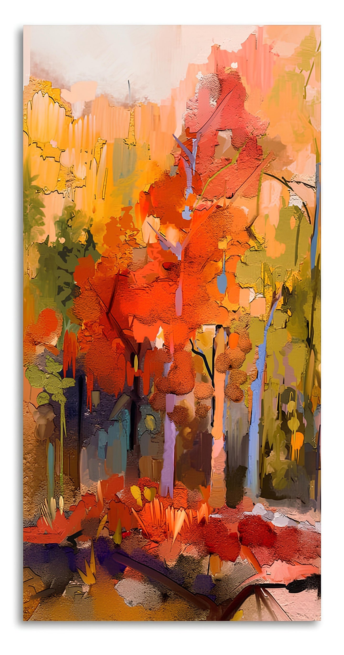 Beautiful Nature Wall Painting of Colorful Autumn Forest