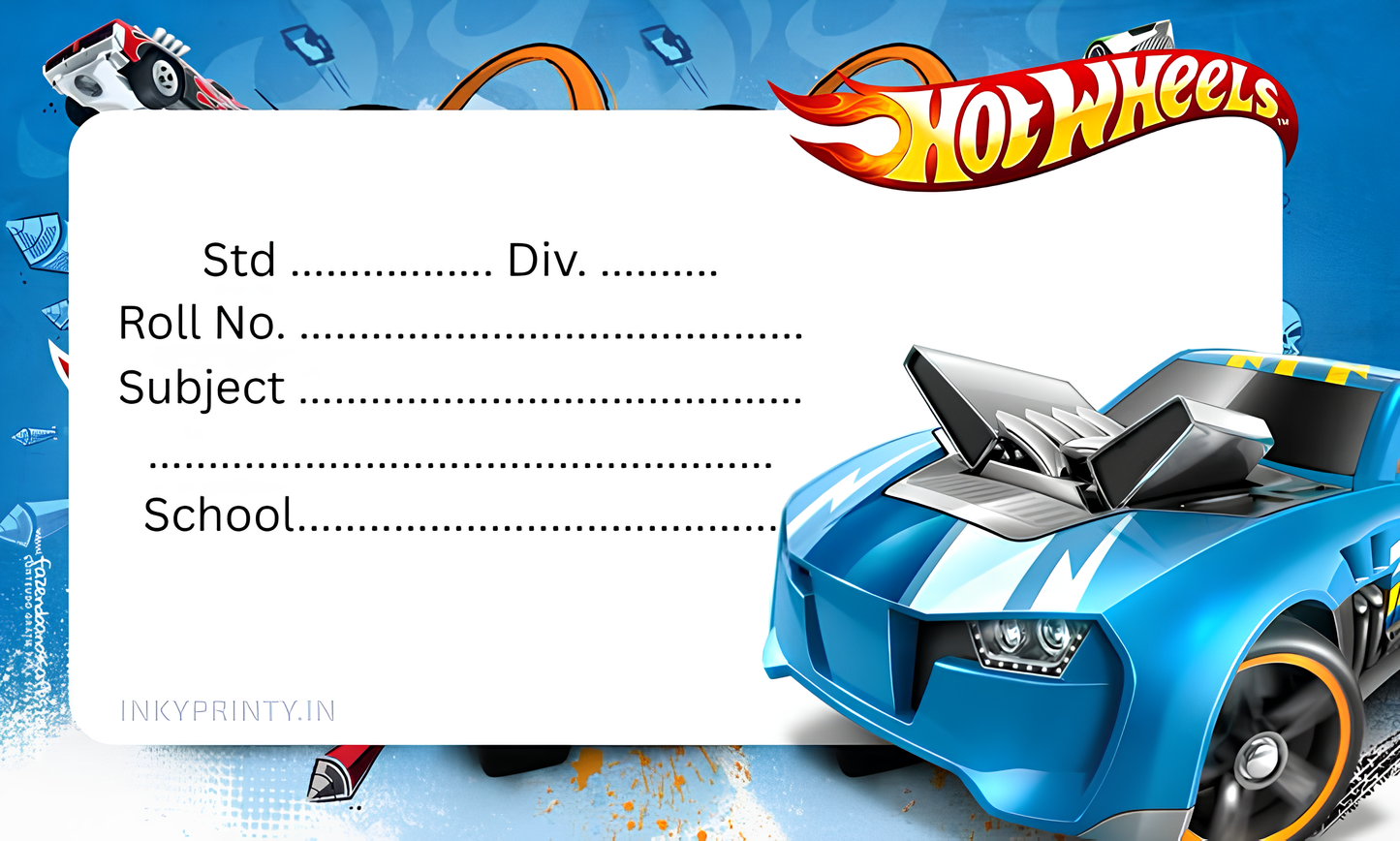 Hotwheels Name slip-35
