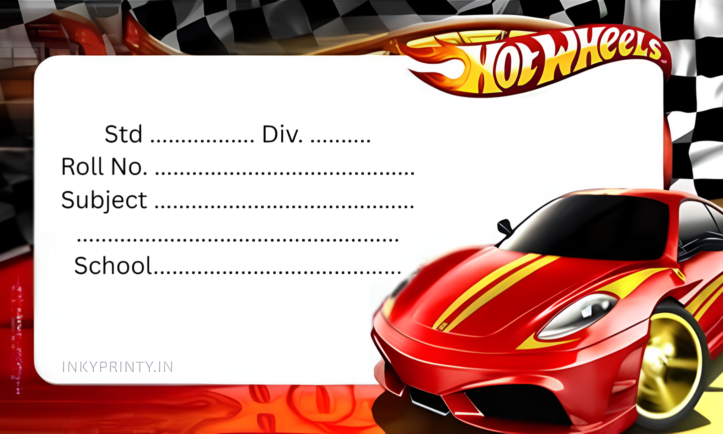 Hotwheels Name slip-36