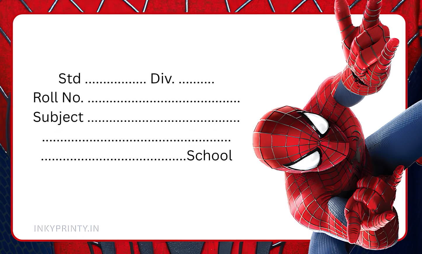 Spiderman Name slip