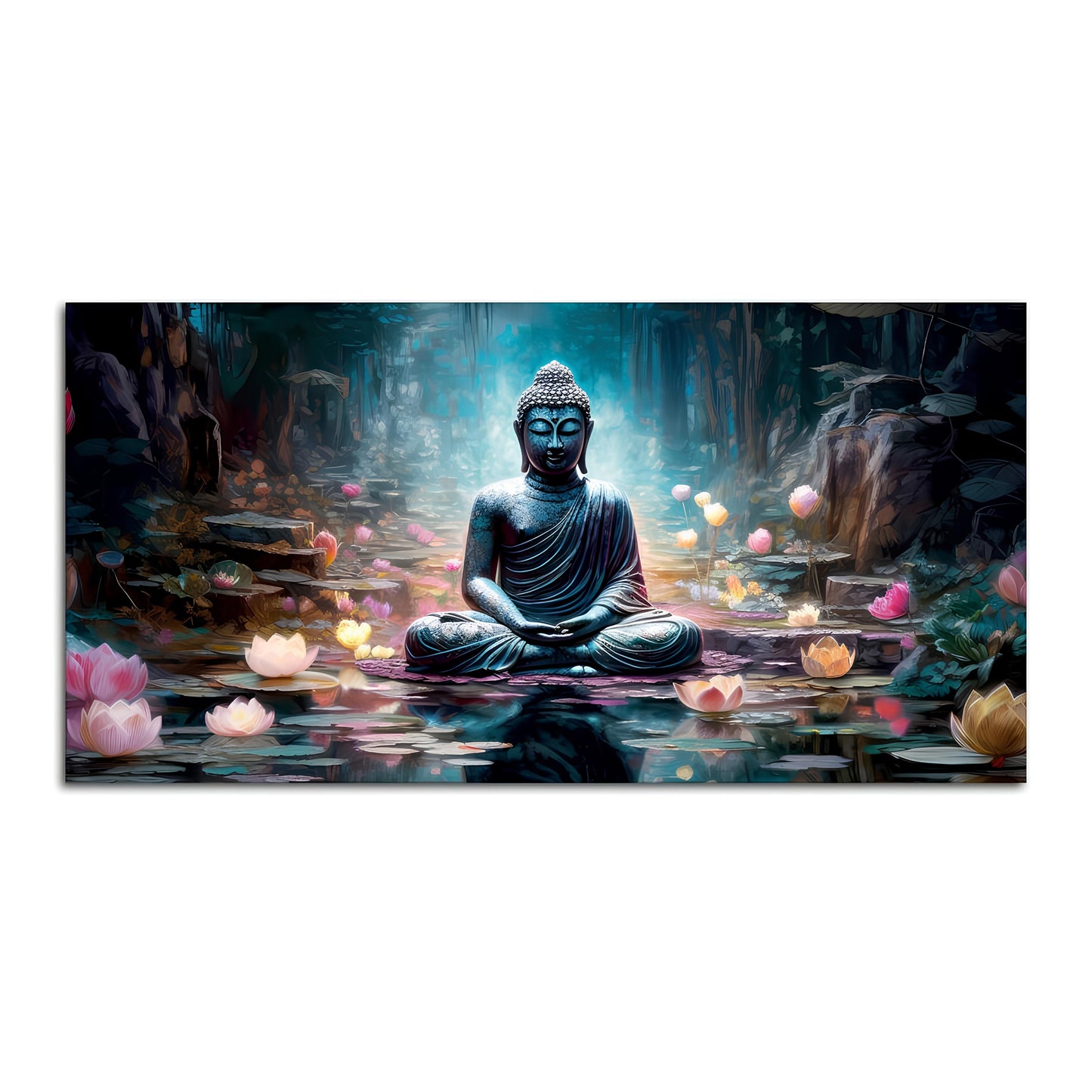 Spiritual Buddha Statue Premium Canvas Wall Painting