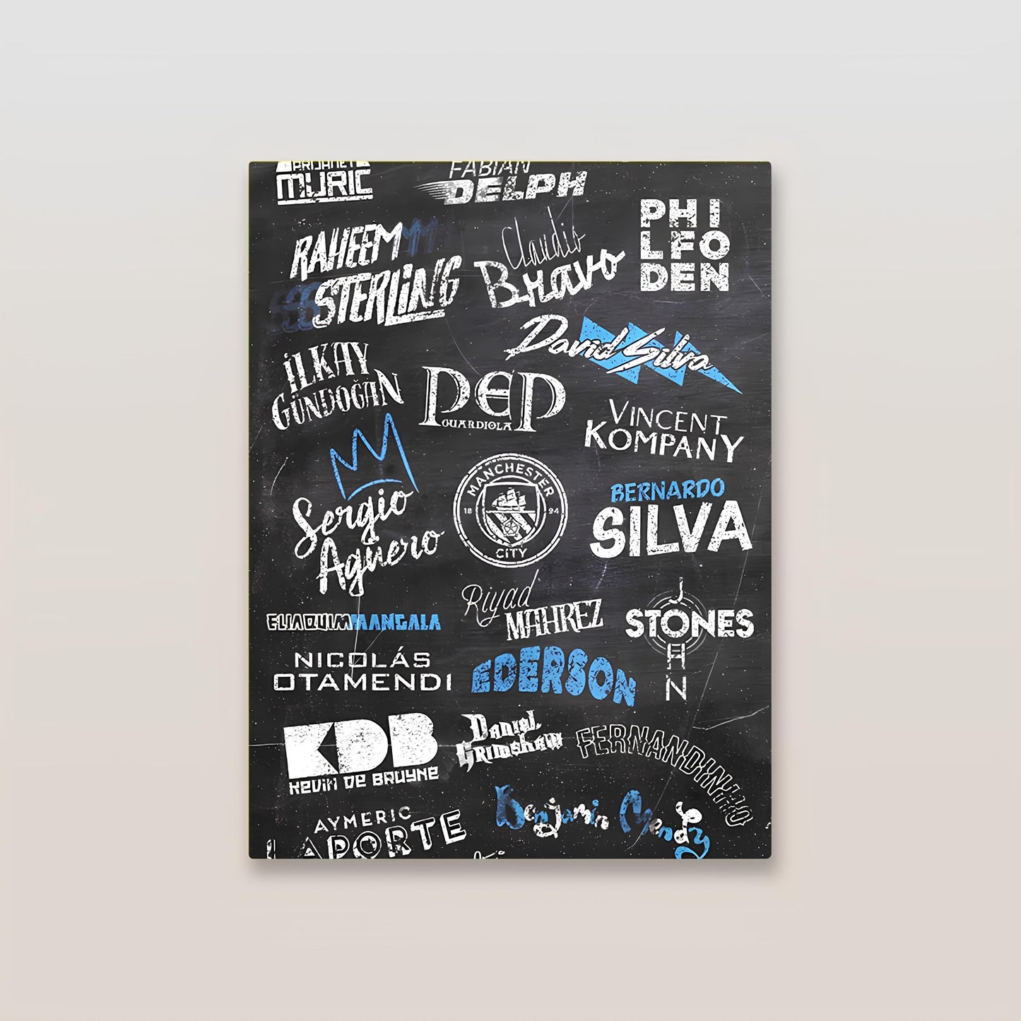 2019 Manchester City Metal Poster