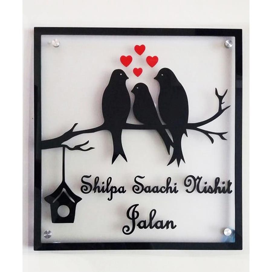 Birds Acrylic Designer Name Plate