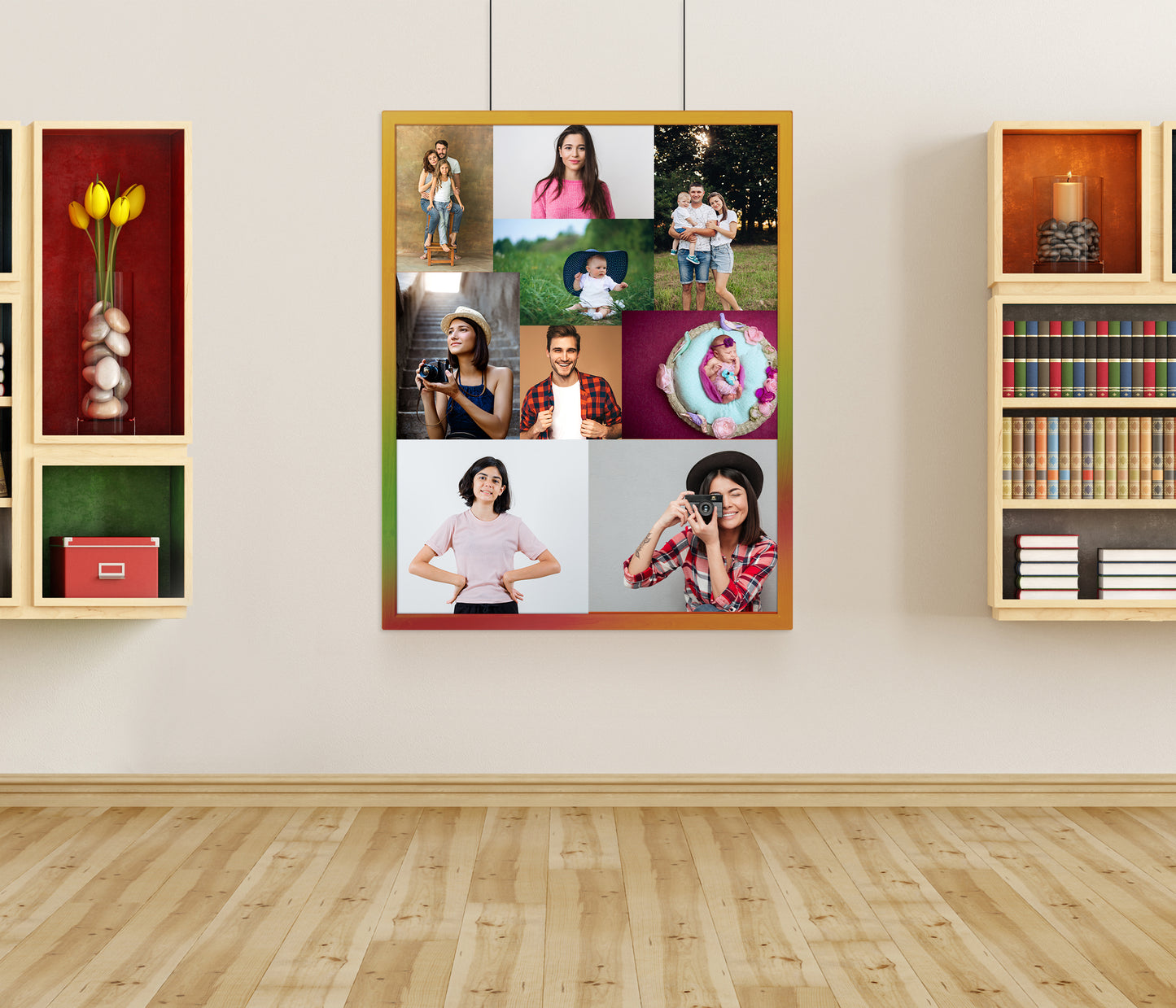 9 Photos Collage Portrait Acrylic Wall Photo