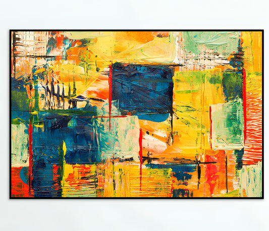 Abstract Art Wall Painting Floating Canvas