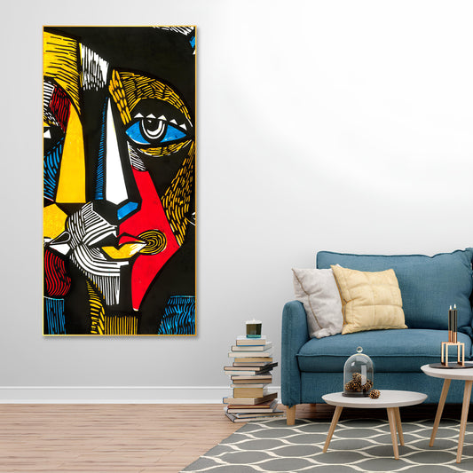 Abstract Faces Floating Canvas Wall Painting