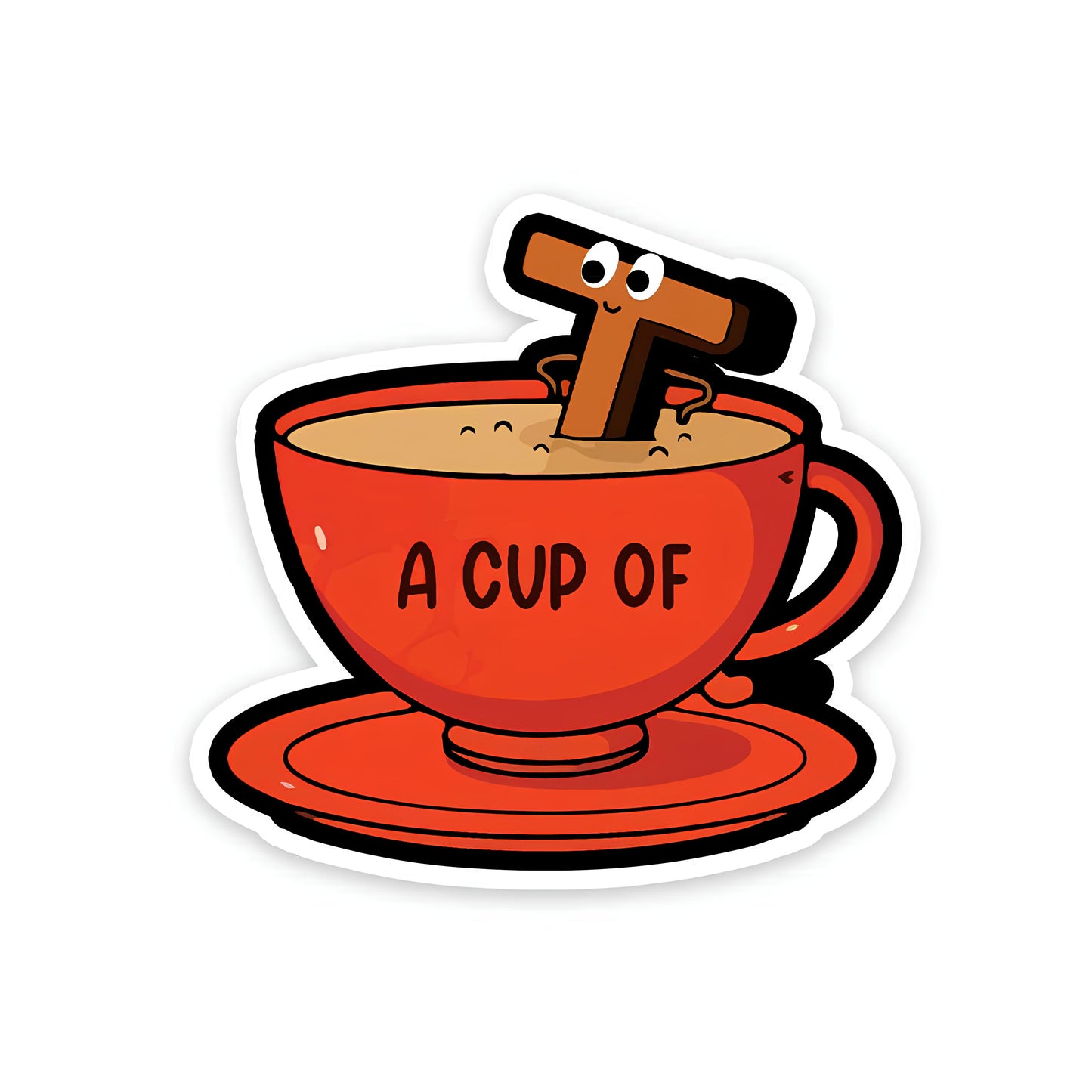 A cup of tea sticker