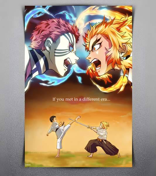 Akaza vs Rengoku Wall Poster