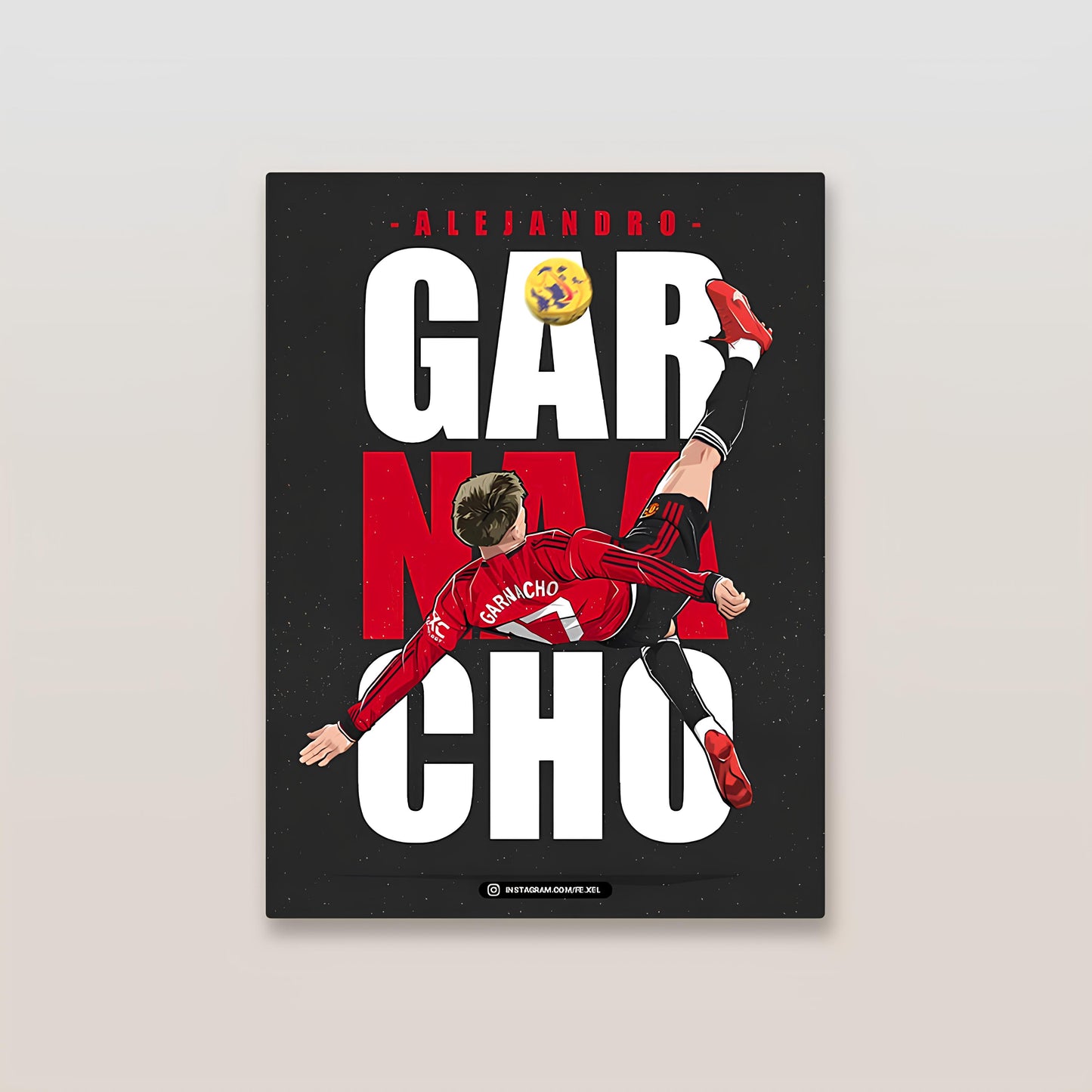 Alejandro Garnacho Manchester United Metal Poster