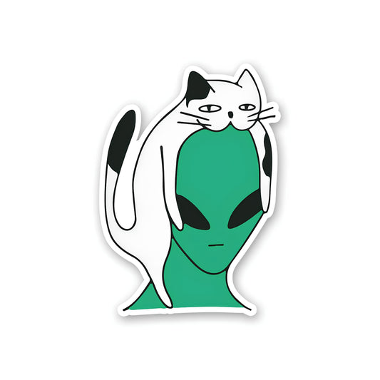 Alien cat sticker