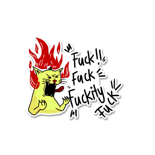 Angry Fuck Cat Sticker