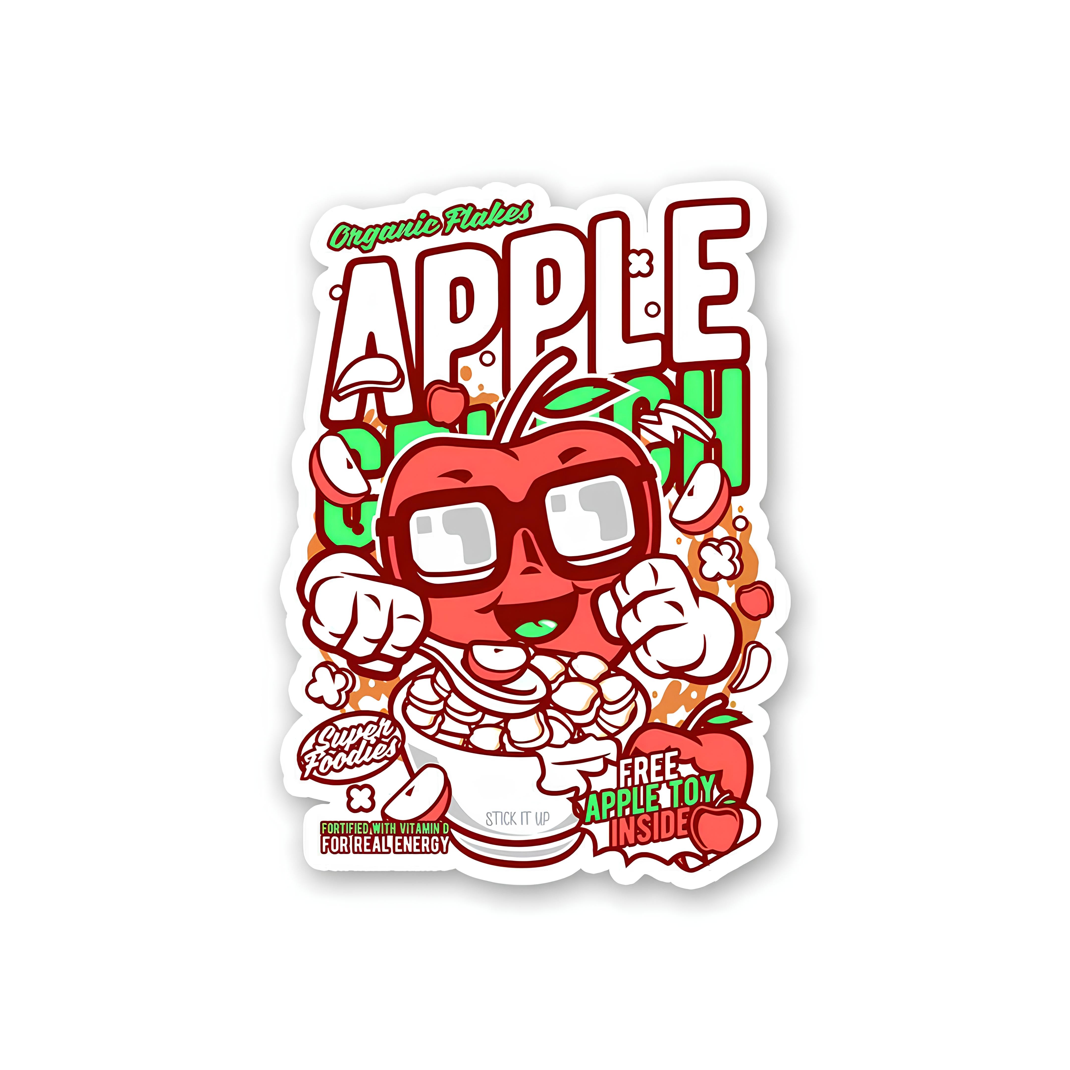Apple Eating Sticker Apple foodie sticker – Inkyprinty.in