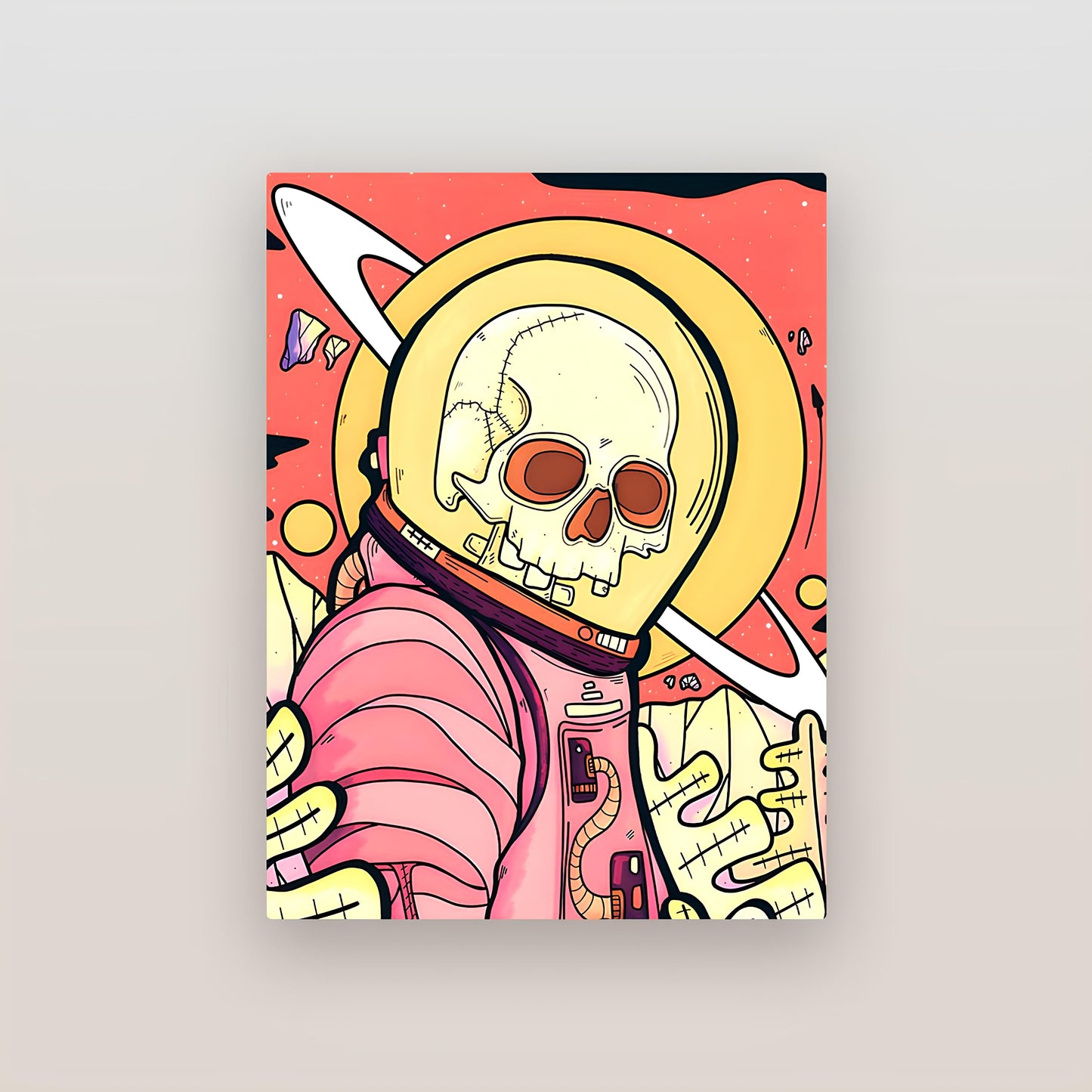 Astro-Skull Art Metal Poster