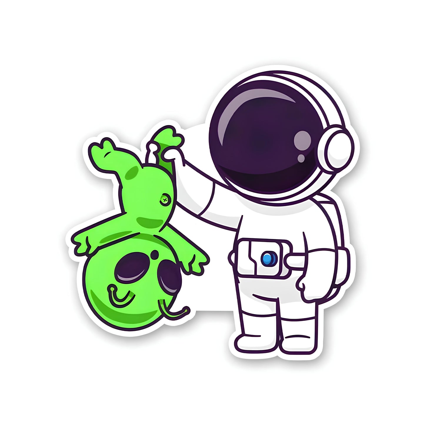 Astronaut catch alien sticker