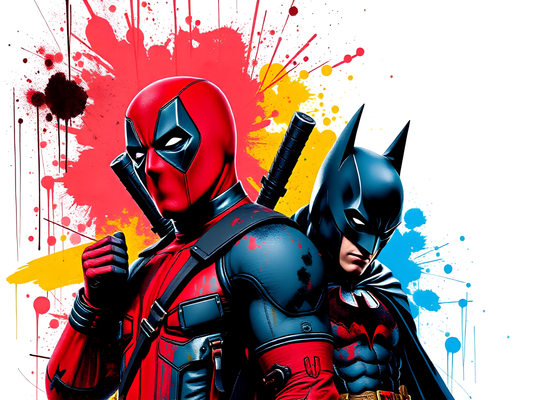 Batman and Deadpool Teaming Up Poster