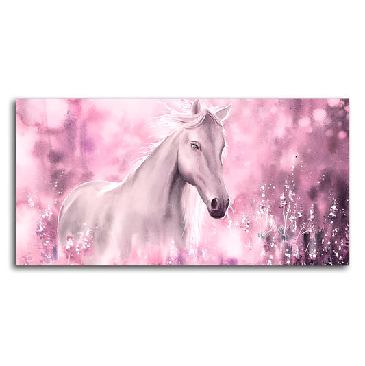 Beautiful White Horse Premium Wall Painting