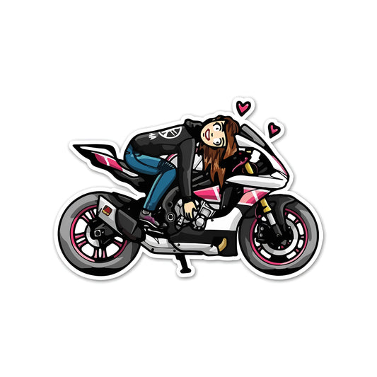 Biker girl sticker