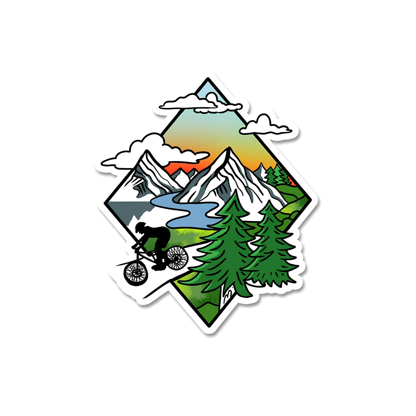 Biker in the Wild Sticker