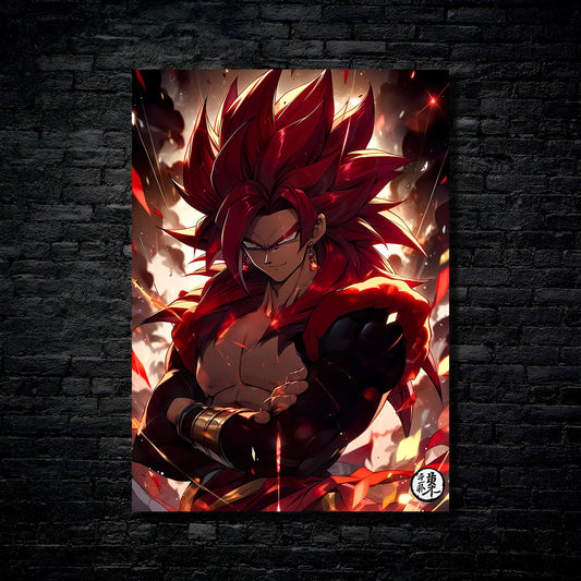 Black Goku with red hair