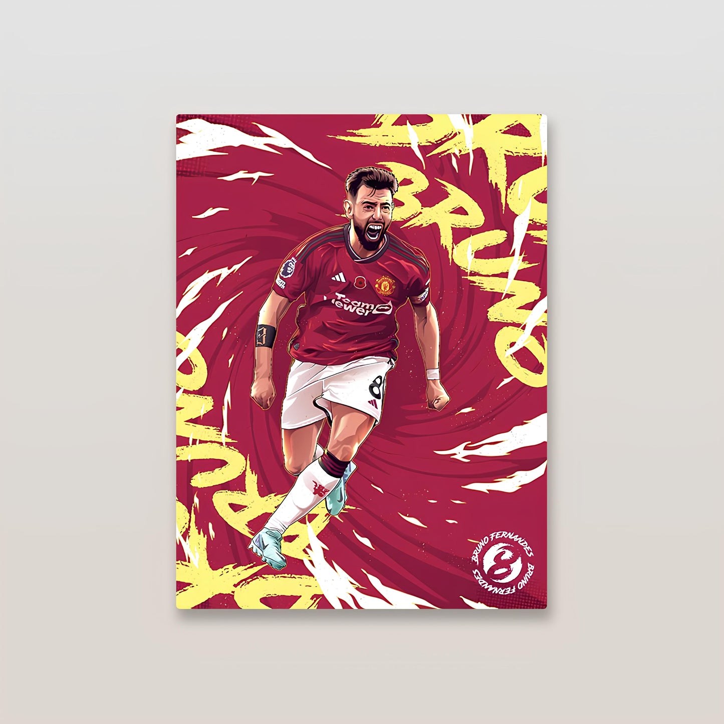 Bruno Fernandes Manchester United Metal Poster