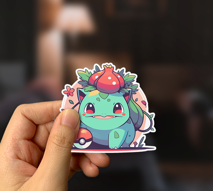 Bulbasaur Cute Sticker Bulbasaur Holding a Poké Ball Sticker – Inkyprinty.in