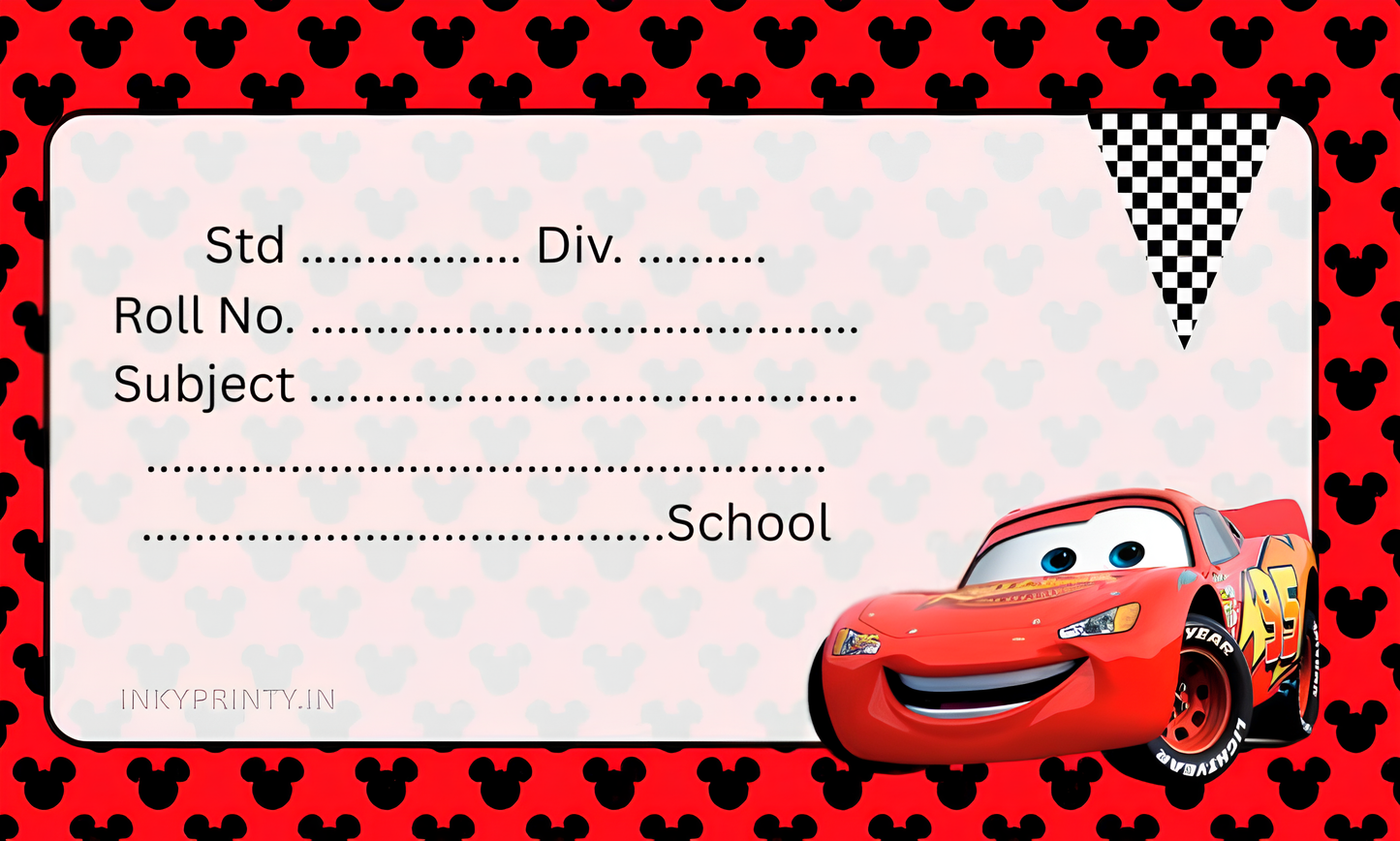 Cars Name slip-25