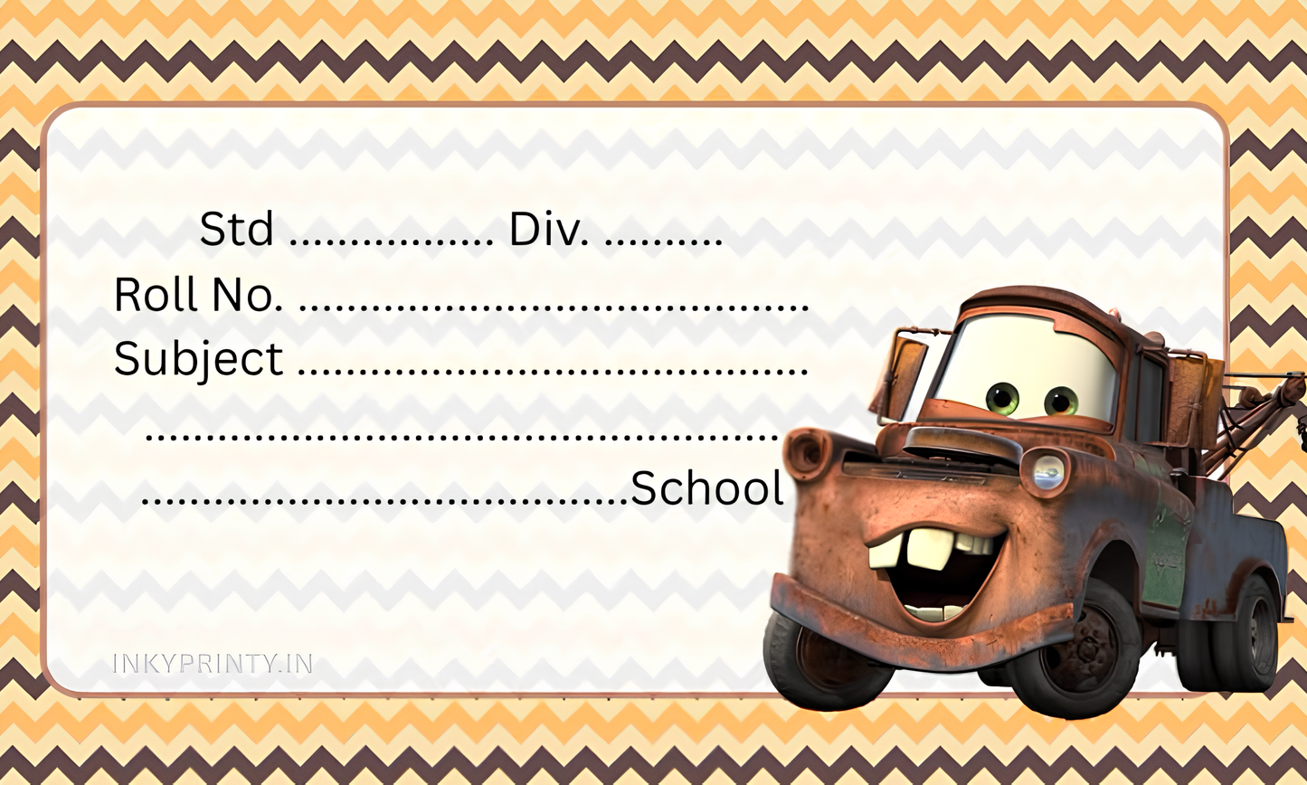 Cars Name slip-27