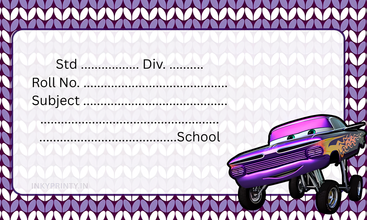 Cars Name slip-28