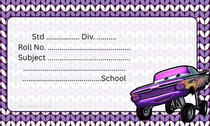 Cars Name slip-28