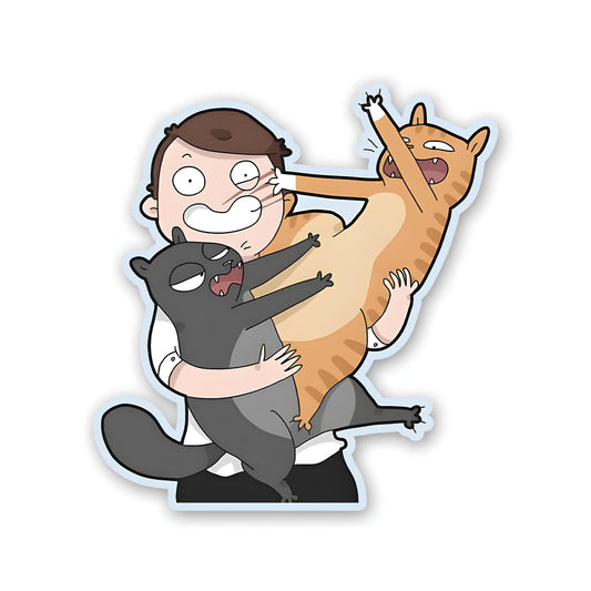 Cat fight sticker