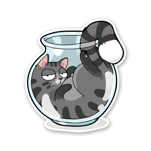 Cat in port sticker