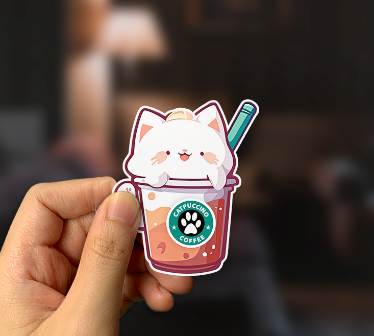 Catpuccino Coffee Sticker