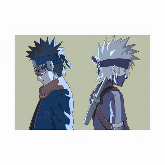 Childhood Obito vs Kakashi Poster