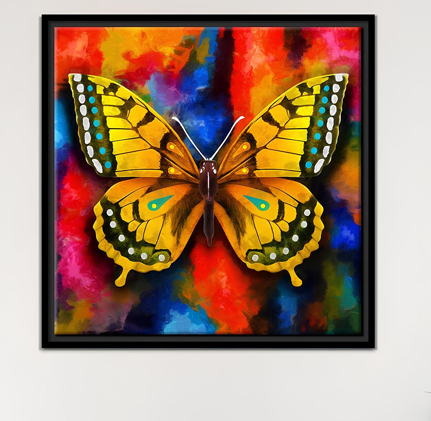 Colorful Butterfly Floating Canvas Wall Painting Frame