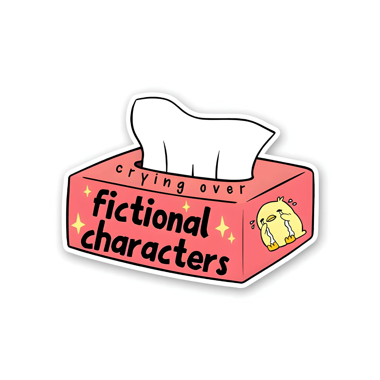 Crying over fictional characters sticker