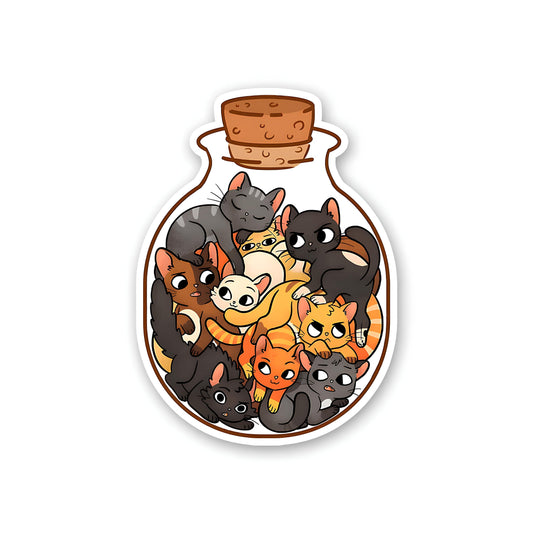 Cute animal in bottle sticker