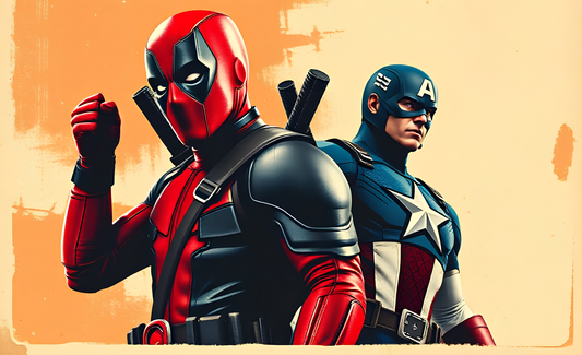 Deadpool and captain America poster