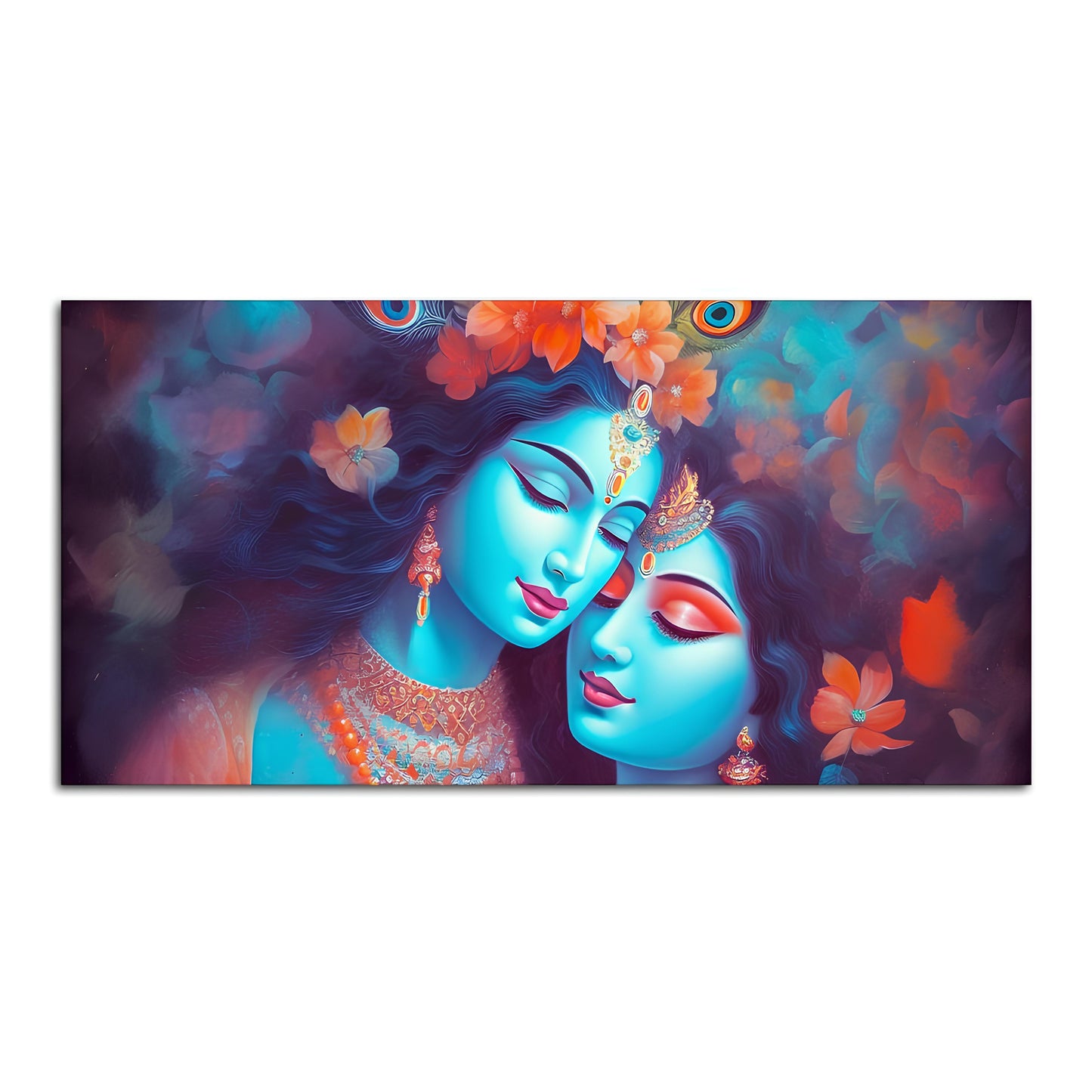 Divine Aura Radha Krishna Canvas Wall Painting