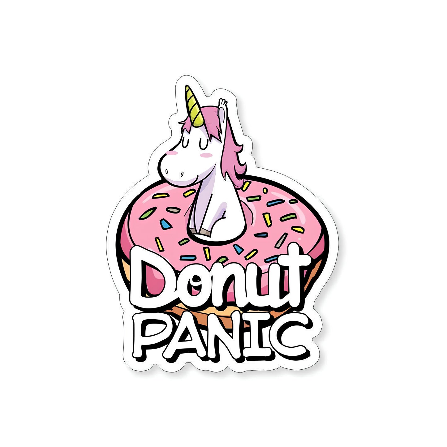 Donut panic sticker