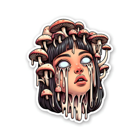 Drippy mashroom girl sticker