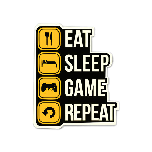 Eat sleep game repeat Sticker