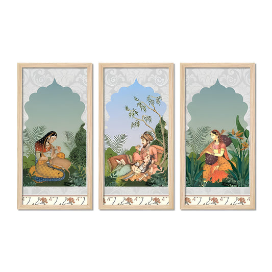 Elegance of the East Royal Mural Art Wall Frame Set of Three