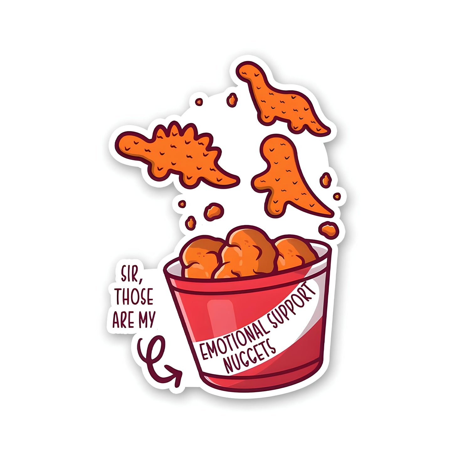 Emotional support nuggets sticker