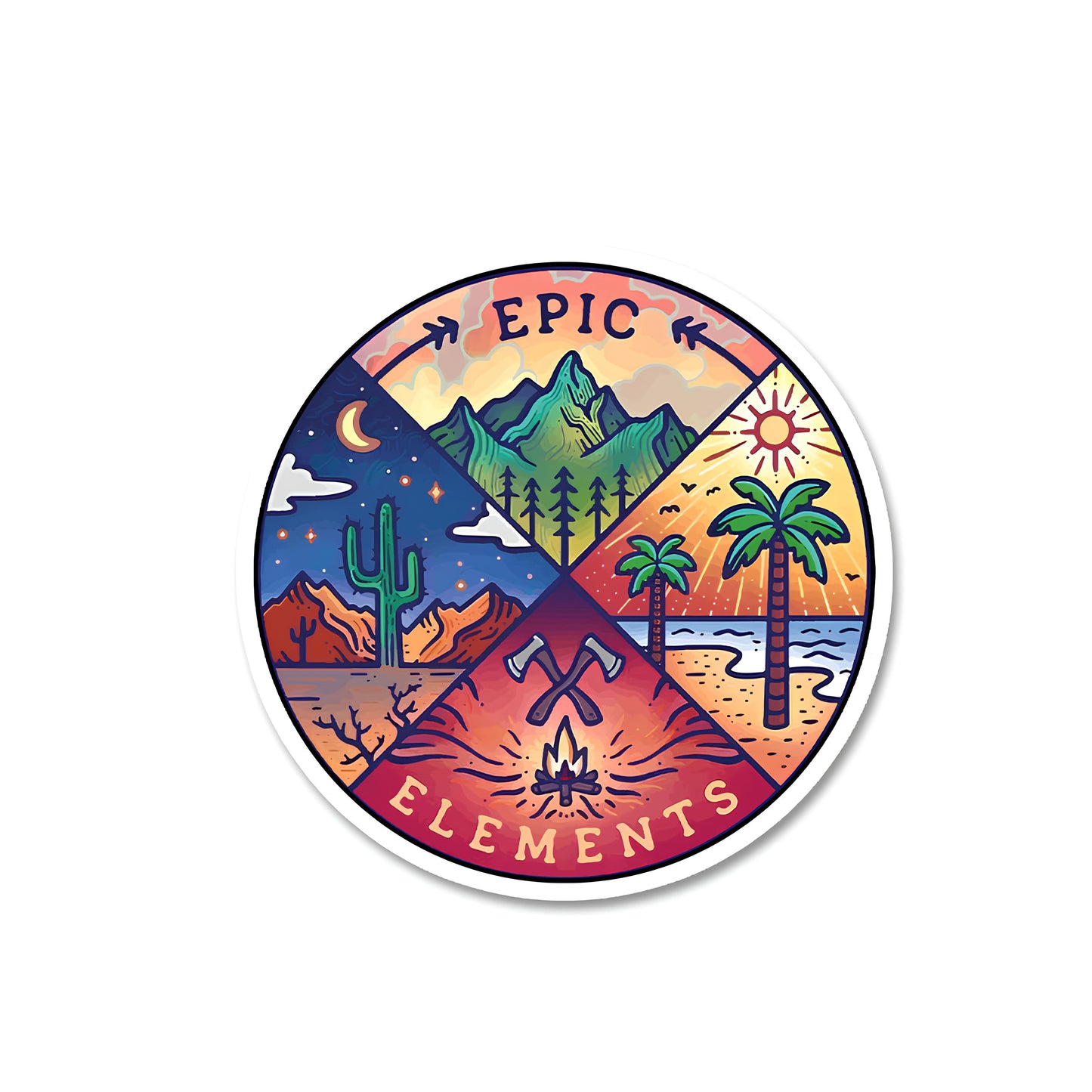 Epic elements sticker