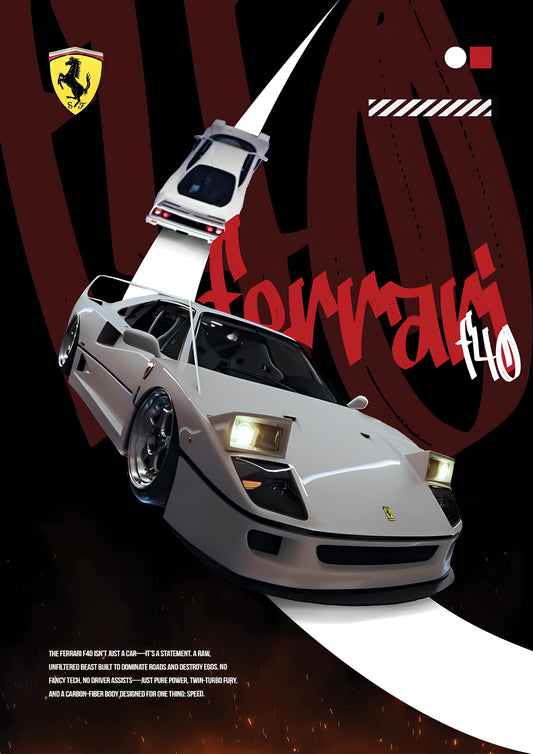 FERRARI F40 POSTER