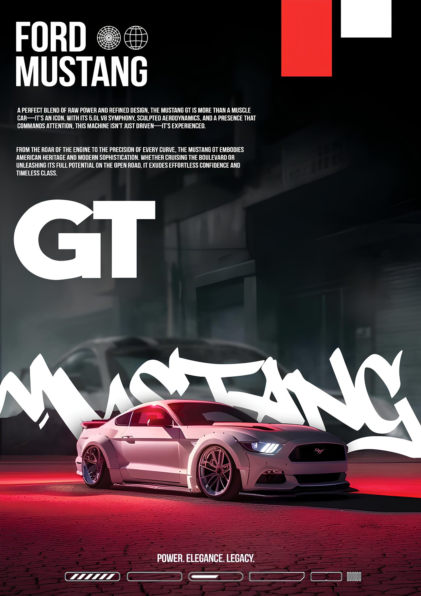 FORD MUSTANG GT POSTER