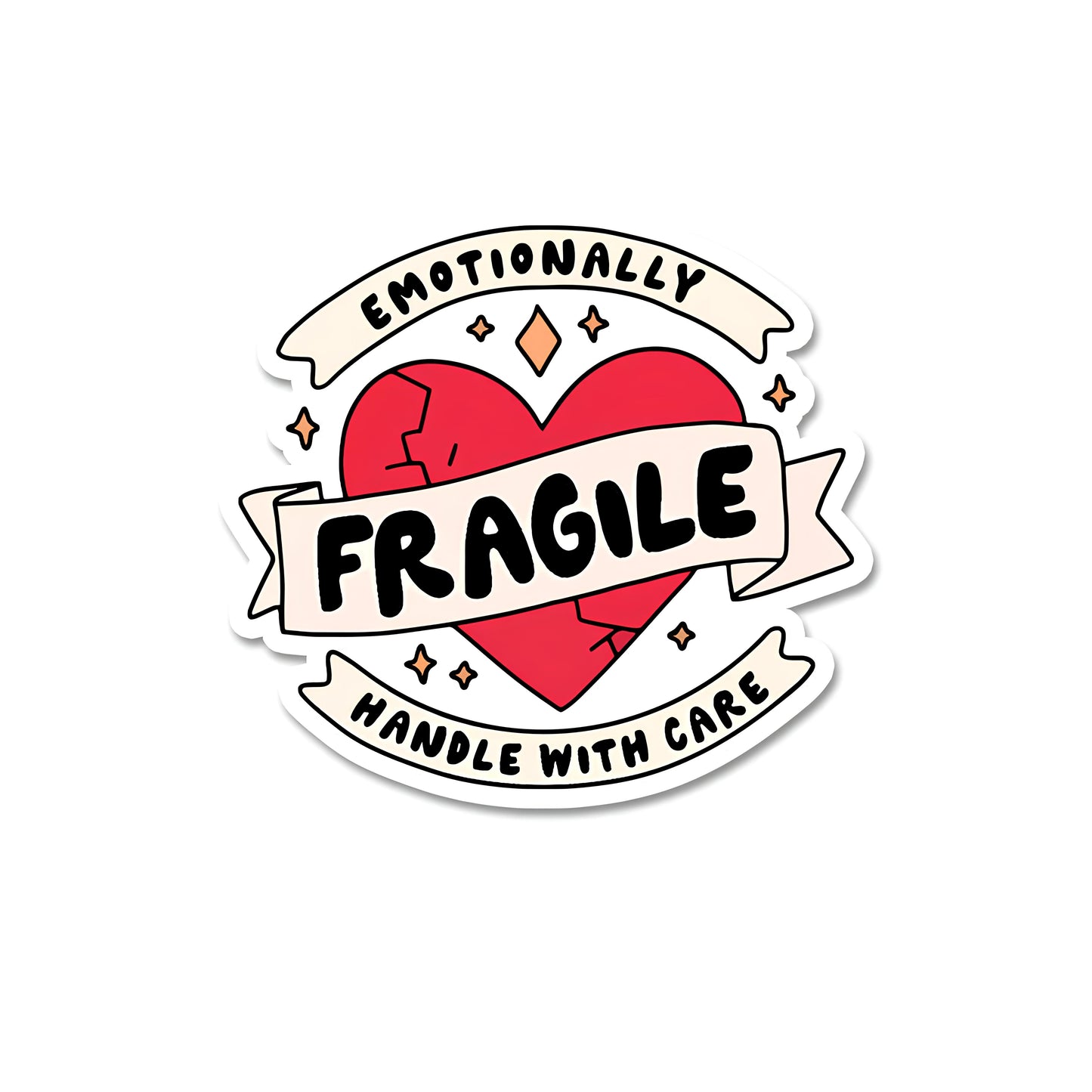 Fragile handle with care sticker