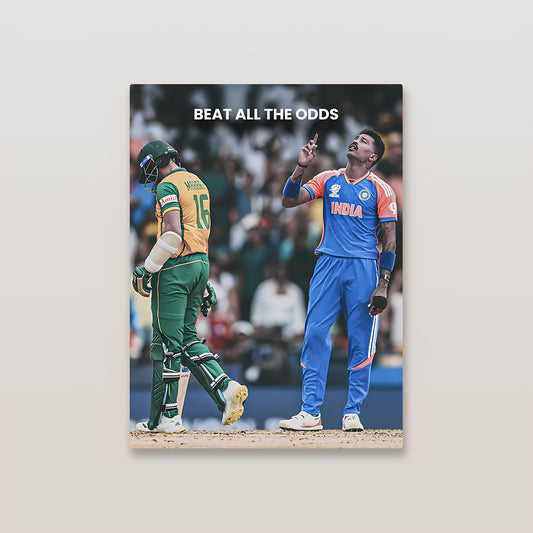 Hardik Pandya Motivational Cricket Metal Poster