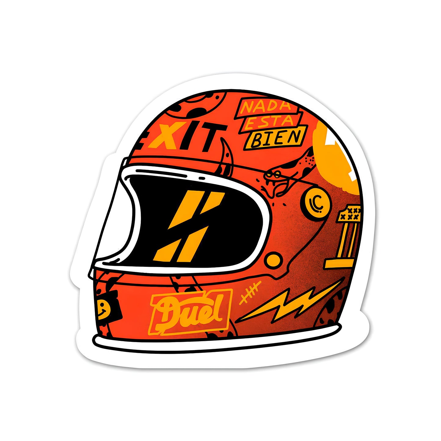 Helmet duel sticker